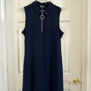 Ivy Lane Navy Blue Zip Front Sleeveless A-Line Dress – XXL